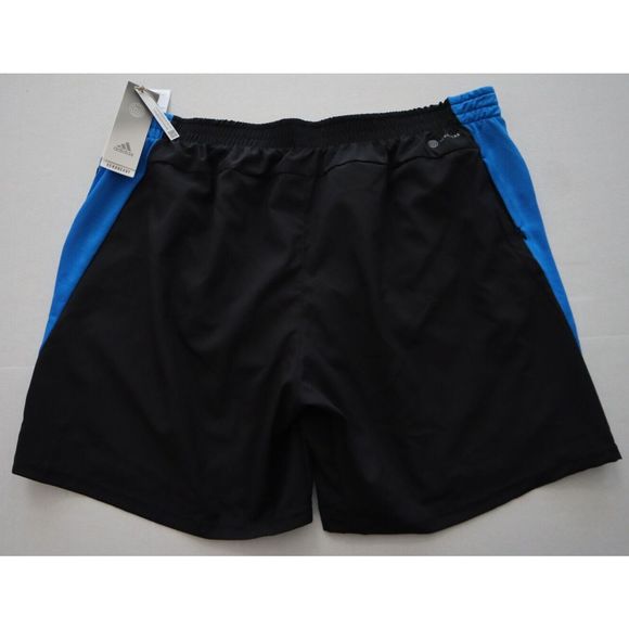 adidas HB7461 Men's Sz 2XL Black/Blue Own The Run 7" Running Shorts - Picture 2 of 10